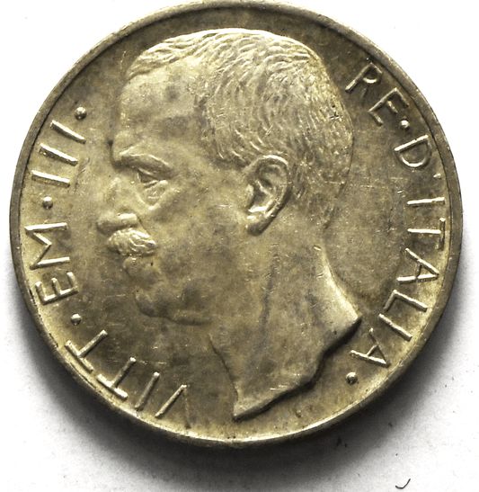 1927 R Italy 10 Ten Lire Silver Coin KM# 68.1 FERT