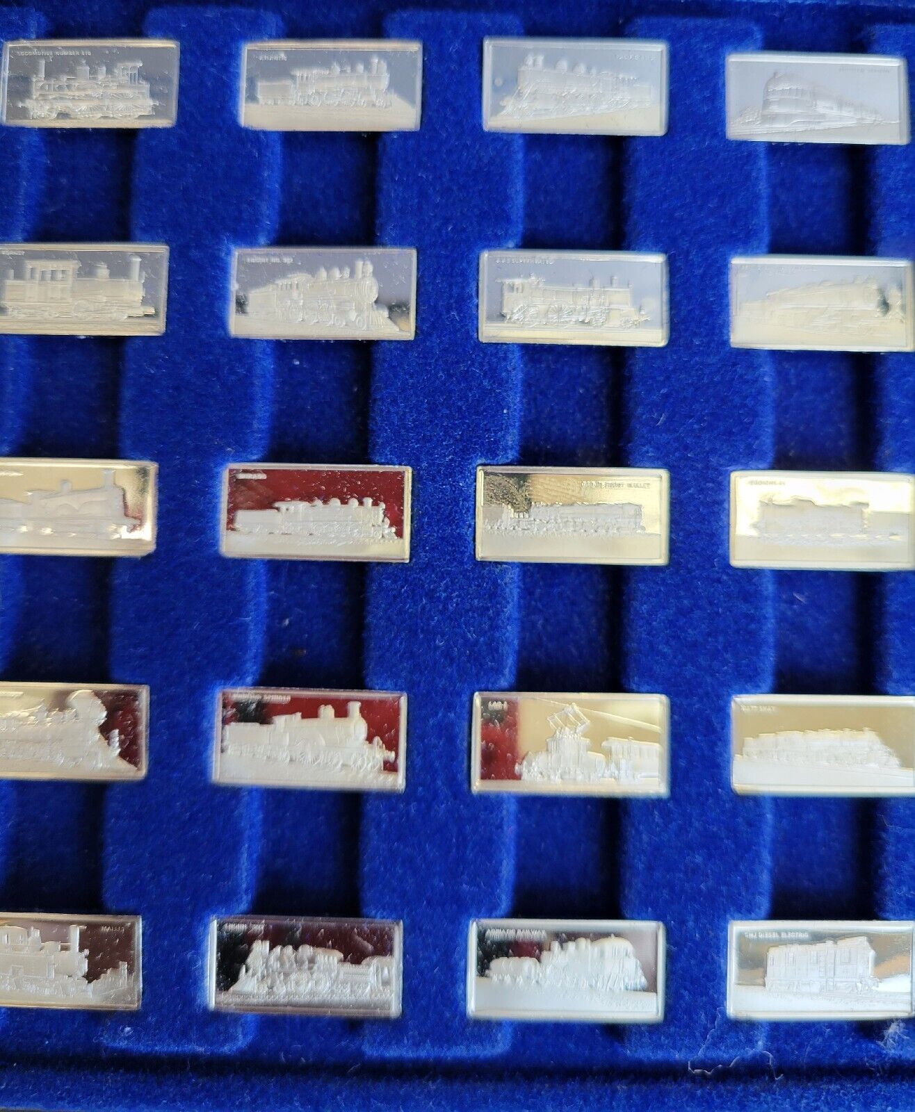 50pc. International Locomotive Miniature Sterling Bar Collection Franklin Mint