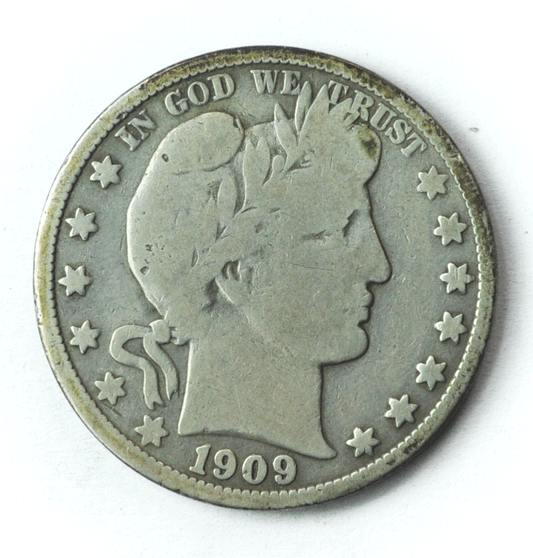 1909 S 50c Barber Silver Half Dollar Fifty Cents US San Francisco