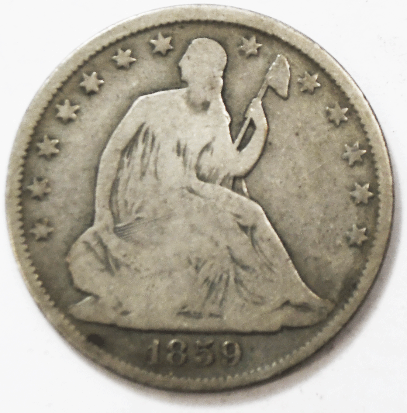 1859 O 50c Seated Liberty Silver Half Dollar Fifty Cents New Orleans