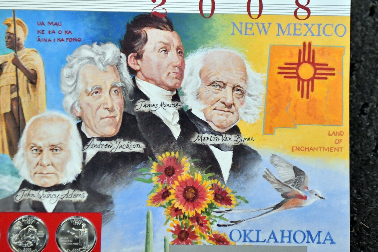 2008 Denver Uncirculated Mint Set Postal Commemorative Society Hawaii Oklahoma