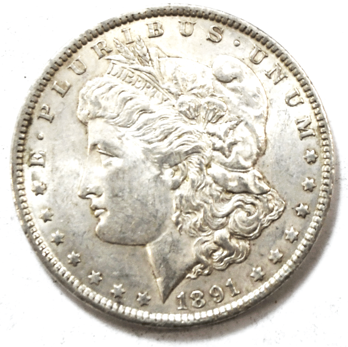 1891 $1 Morgan Silver One Dollar Philadelphia AU