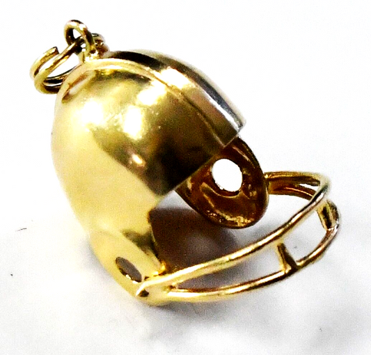 14k Yellow Gold AC Football Helmet Charm 22mm x 20mm